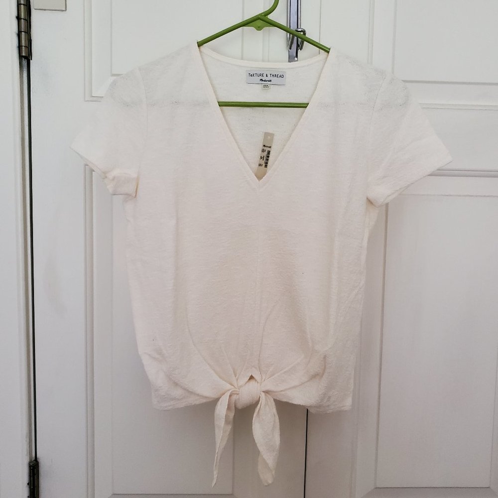 Madewell V-Neck Tie Front Top (XXS) *NWT